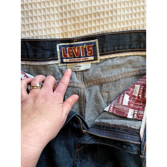 Levi's Y2K Style Skinny 511 Dark Wash 100% Cotton Mens Jeans 36W/32L Retro Denim - Picture 7 of 13